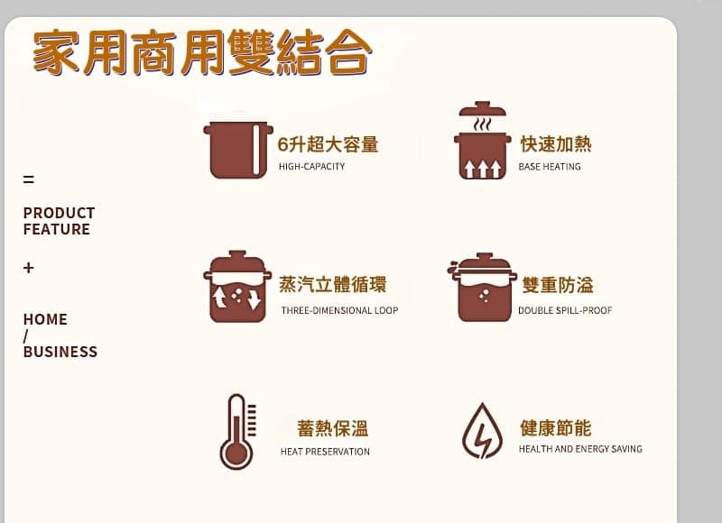"伊瑪牌" 6公升黑瓷多功能電子燉煲 產品詳情圖片 1