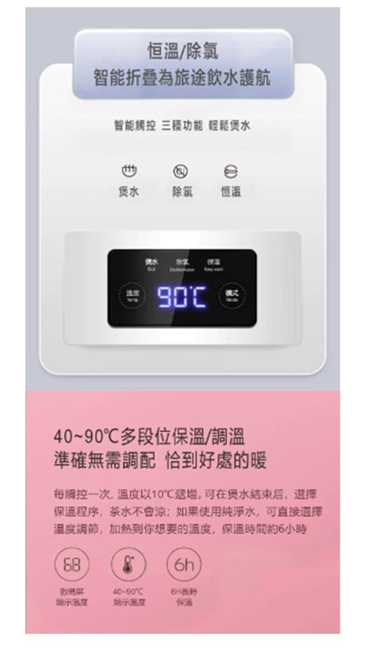 "伊瑪牌"『旅途』電子調壓摺疊電熱水壼(0.6L) 產品詳情圖片 9